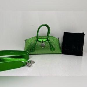 Givenchy Antigona Mini Top Handle Bag Green Rhinestones